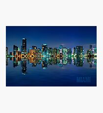 Miami Skyline at night Photographic Print