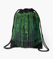 Matrix code Drawstring Bag