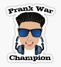 DJ Pauly D Prank War Champion Sticker and Tees Pauly D from Jersey Shore Sticker