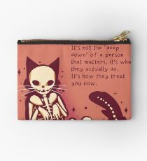 "It's Not the Deep Down That Matters" Skeleton Cat Studio Pouch
