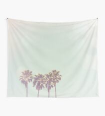Venice Beach, palm trees, vintage, oceanside, people, beach photography, California photography, California Wall Art Wall Tapestry