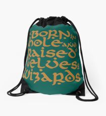 Born in a Hobbit hole Drawstring Bag