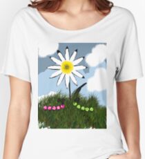 White Daisy & Caterpillars Women's Relaxed Fit T-Shirt