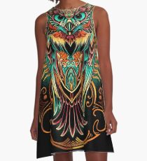 Eule - der Wächter A-Linien Kleid