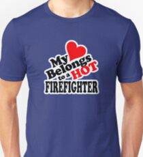 My Heart Belongs to a HOT Firefighter Unisex T-Shirt