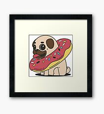 Lámina enmarcada Perro pug dona