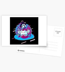 Postales Pie turkey Eighties Retro Violet and Purple