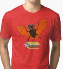 Bat granny in the library Tri-blend T-Shirt