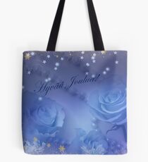 Siniset Ruusut Kultalumella Tote Bag