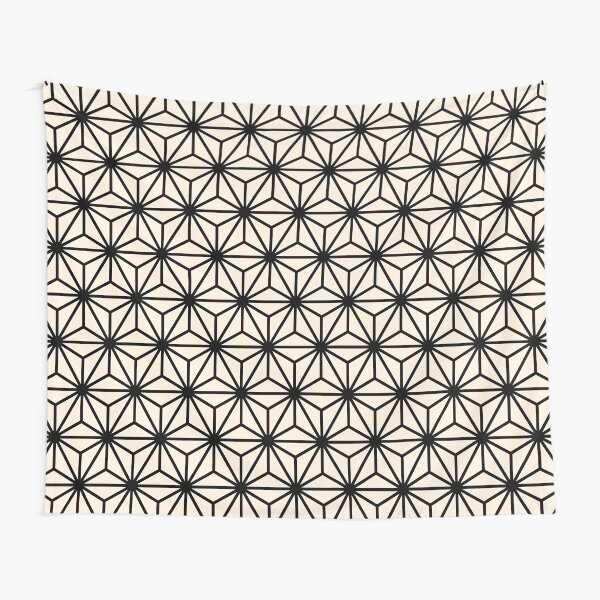 Geometric Pattern: Art Deco Star: Black/Cream Tapestry