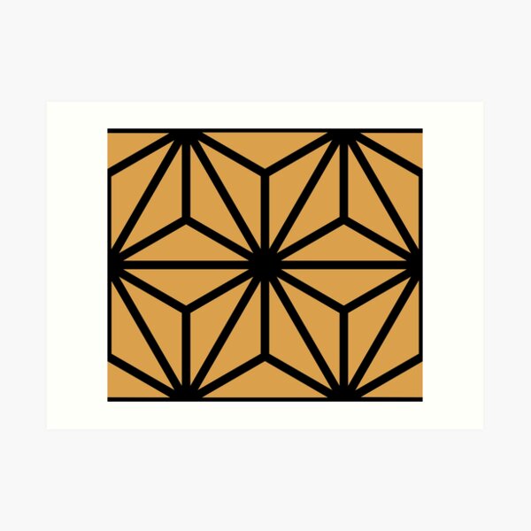 Geometric Pattern: Art Deco Star: Black/Gold Art Print