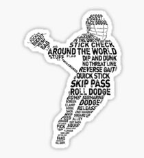 Lacrosse Player Terminology Word Art Sticker
