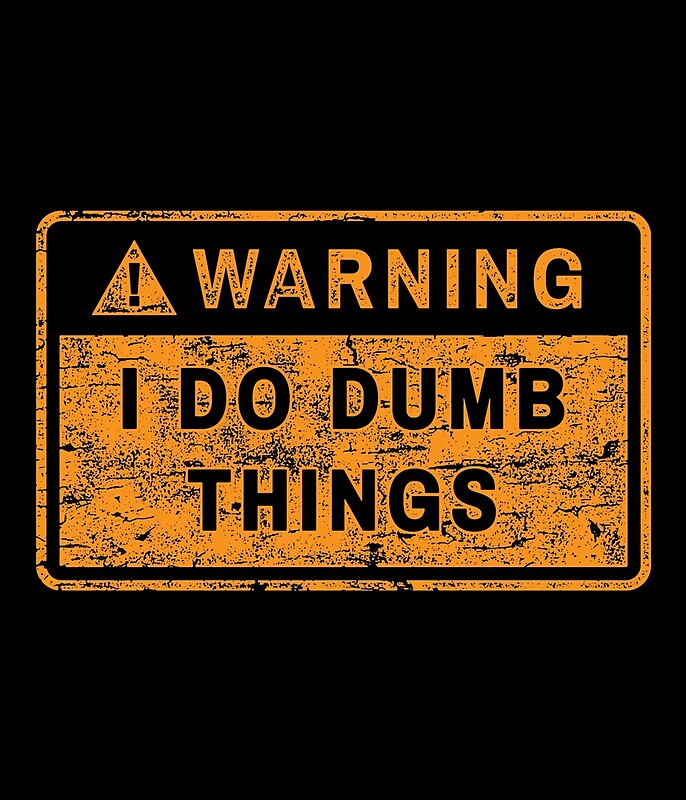 Adesivo Divertente 'I Do Dumb Things' – PopArt – Vinile Multicolore Impermeabile – USA