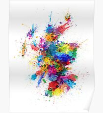 Scotland Paint Splashes Map Poster