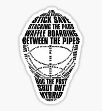 Hockey Goalie Mask Typography Sticker