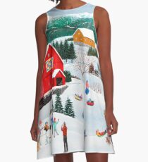 Winter Erinnerungen A-Linien Kleid