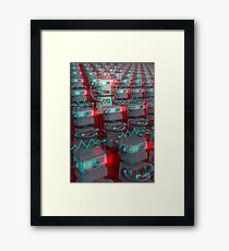 Retro 3D Robot Cinema Framed Print