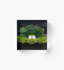 Turtle green glowing Art Acrylic Block