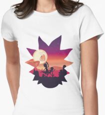 Rick and Morty Run! Fitted T-Shirt