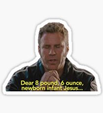 Baby Jesus Prayer Talladega Nights Sticker