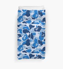 Blue Bape Camo Duvet Cover