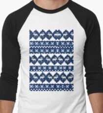 Blue Xmas Baseball ¾ Sleeve T-Shirt