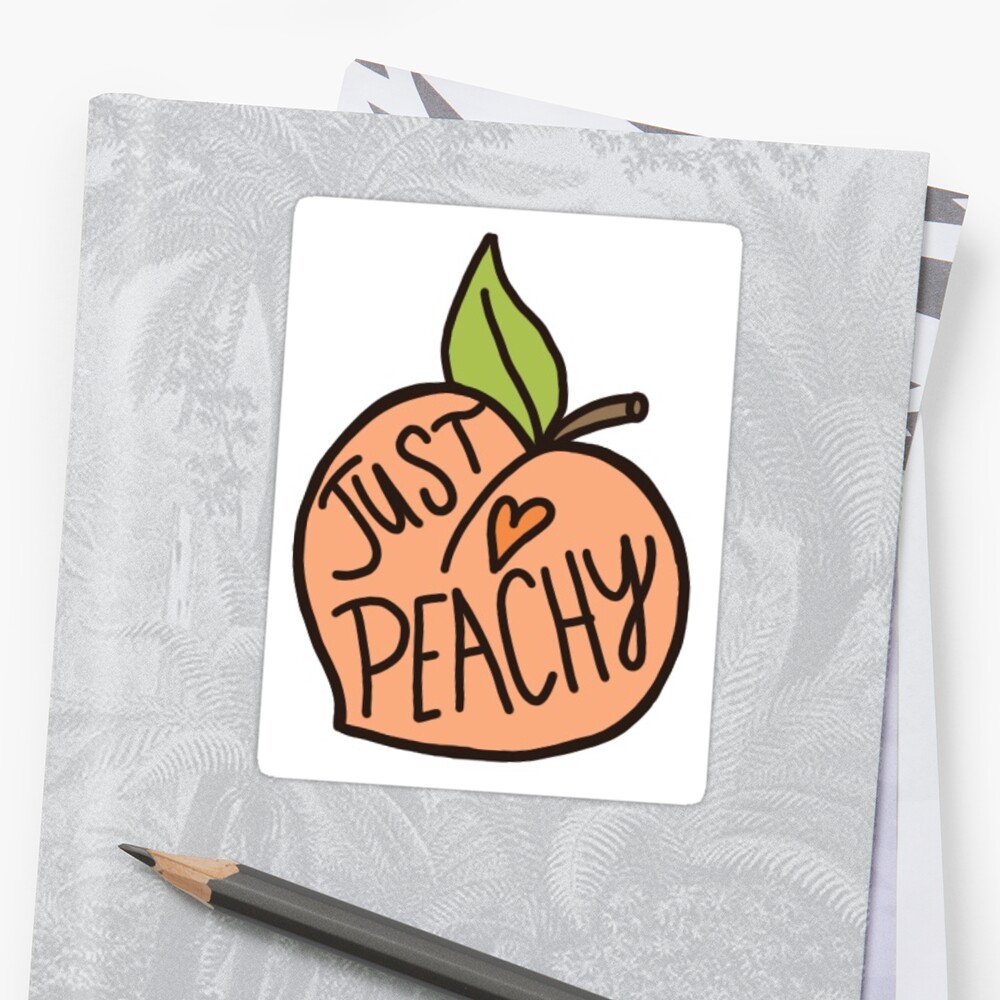 "Just Peachy" Sticker By Cpalms | Redbubble