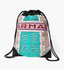 The Pharmacy in Confolens, The Charente, France Drawstring Bag