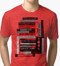 Murakami Book Stack Fanatic (Colour) Tri-blend T-Shirt