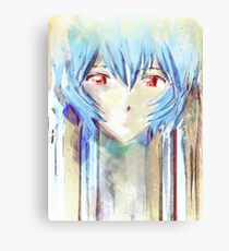 Ayanami Rei Evangelion Anime Tra Digital Painting Canvas Print