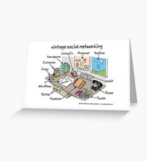 vintage social networking Greeting Card