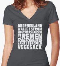 Bremen neighborhoods Women's Fitted V-Neck T-Shirt
