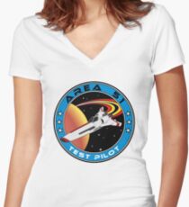 Area 51 Test Pilot Women's Fitted V-Neck T-Shirt
