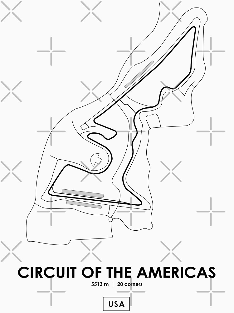 "Austin - USA F1 Track Map" T-shirt by andreanastasio | Redbubble