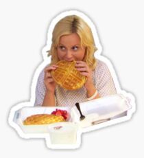 Leslie Knope Eating a Waffle Sticker