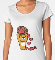 KakaoTalk Friends Hello! Ryan (카카오톡 라이언) - Pouring Heart Women's Premium T-Shirt