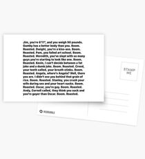 Michael Scott's Boom Roasted Speech Postcards
