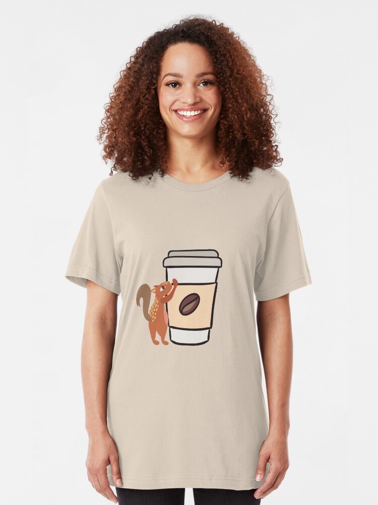 Alternate view of Caffeinated Squirrel Slim Fit T-Shirt