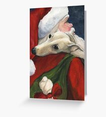 Greyhound and Santa Greeting Card