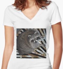 Raton laveur T-shirt col V femme