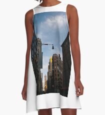 #sky, #architecture, #business, #city, #outdoors, #technology, #modern, #vertical, #colorimage, #NewYorkCity, #USA, #americanculture A-Line Dress