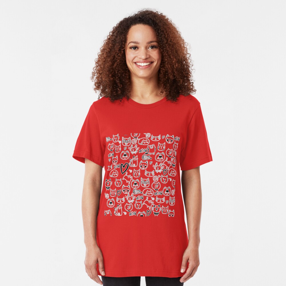 Meow Cats Slim Fit T-Shirt