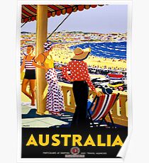 Vintage Travel Poster Australia - Sydney - Bondi Beach 1929 Poster