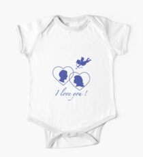 Greeting card with cupid archery, couple in love. One Piece - Short Sleeve