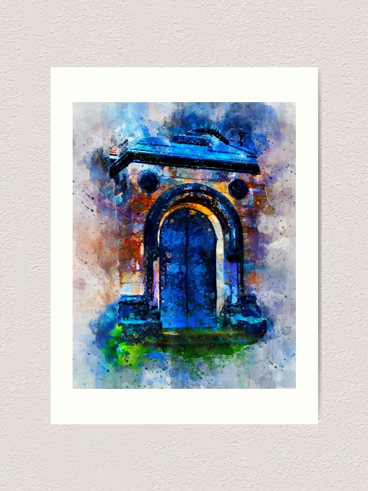 Colorful Old Door Watercolor Painting Art Print