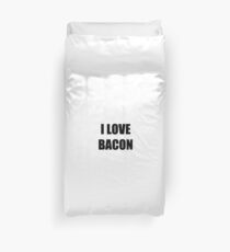 I Love Bacon Funny Gift Idea Duvet Cover