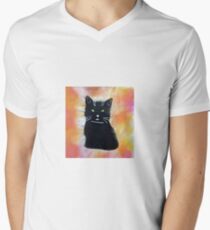 Picture black cat Men's V-Neck T-Shirt