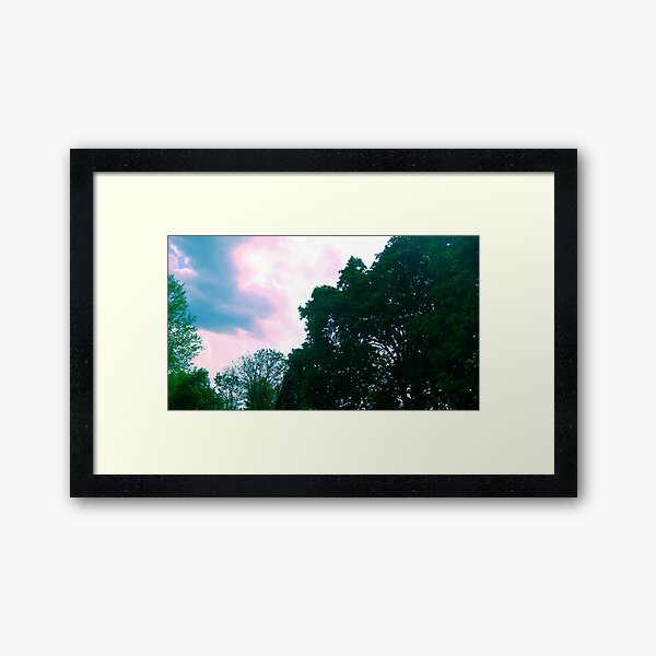 Trees and Colorful Sky Nature Scene Framed Art Print