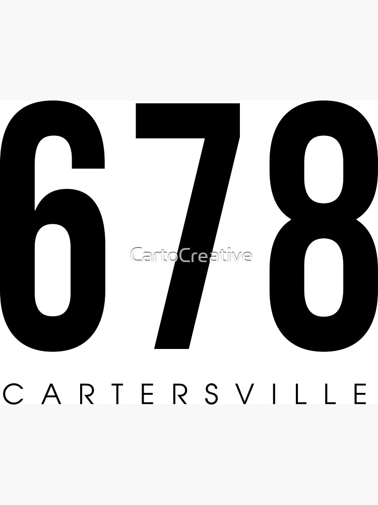 "Cartersville, GA - 678 Area Code design" Sticker by ...