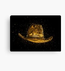 Cowboy hat hutkrempe golden Gold Canvas Print